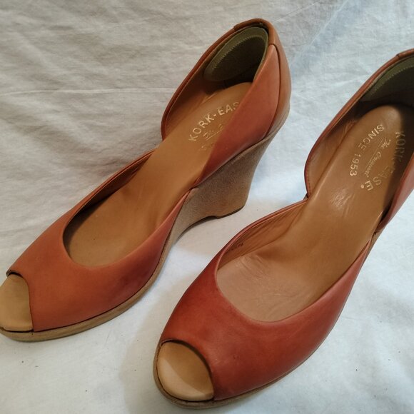 Kork Ease Liliana Aranchio Leather Wedge Peep-Toe Heels - Picture 3 of 12